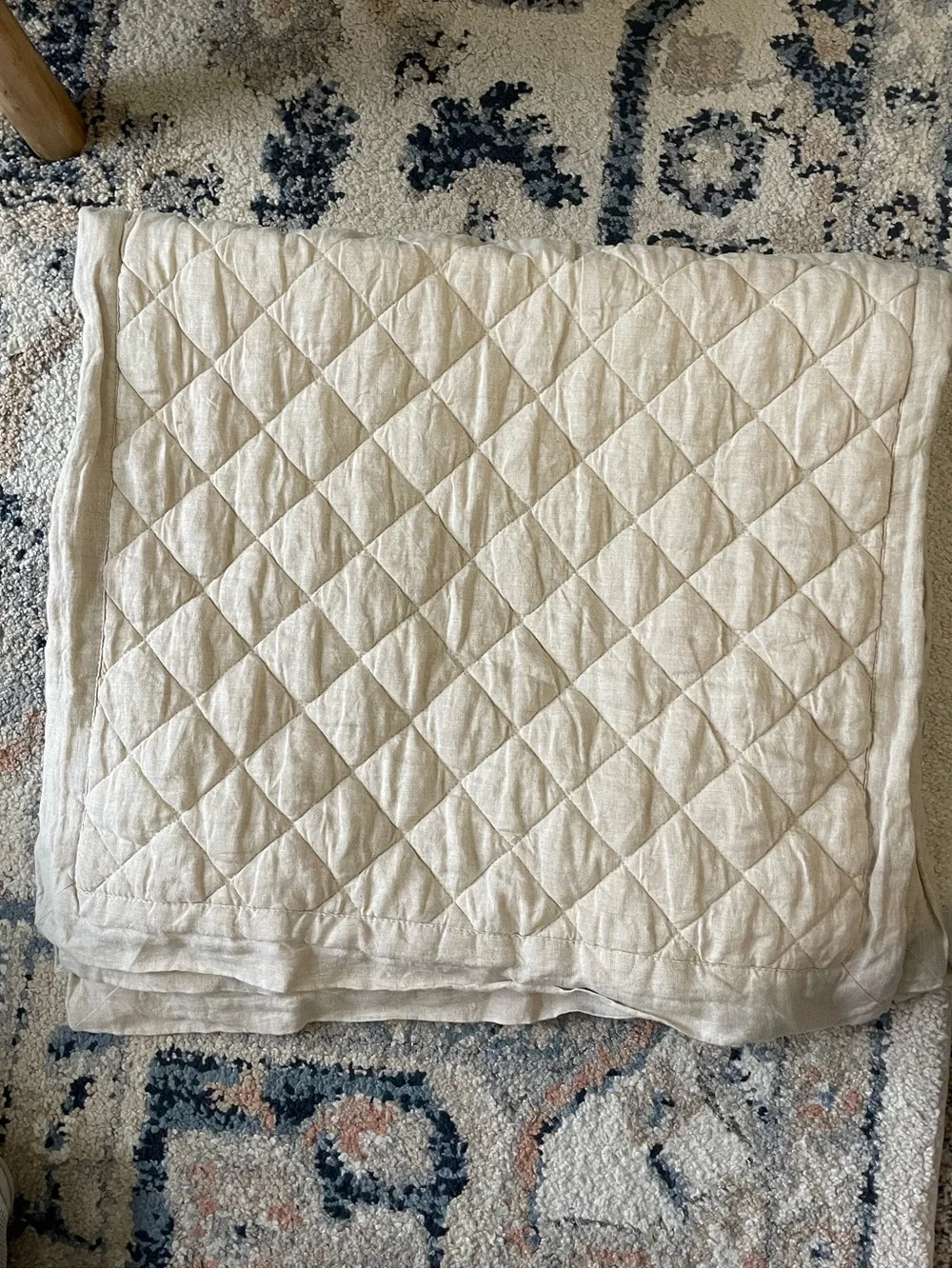Pottery Barn Belgian Linen Diamond Quilted Sham - Set of 2  - King Size